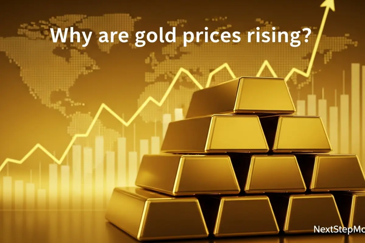 सोने के दाम क्यों बढ़ रहे हैं दर्शाता गोल्ड बार और बढ़ती कीमतों का ग्राफ