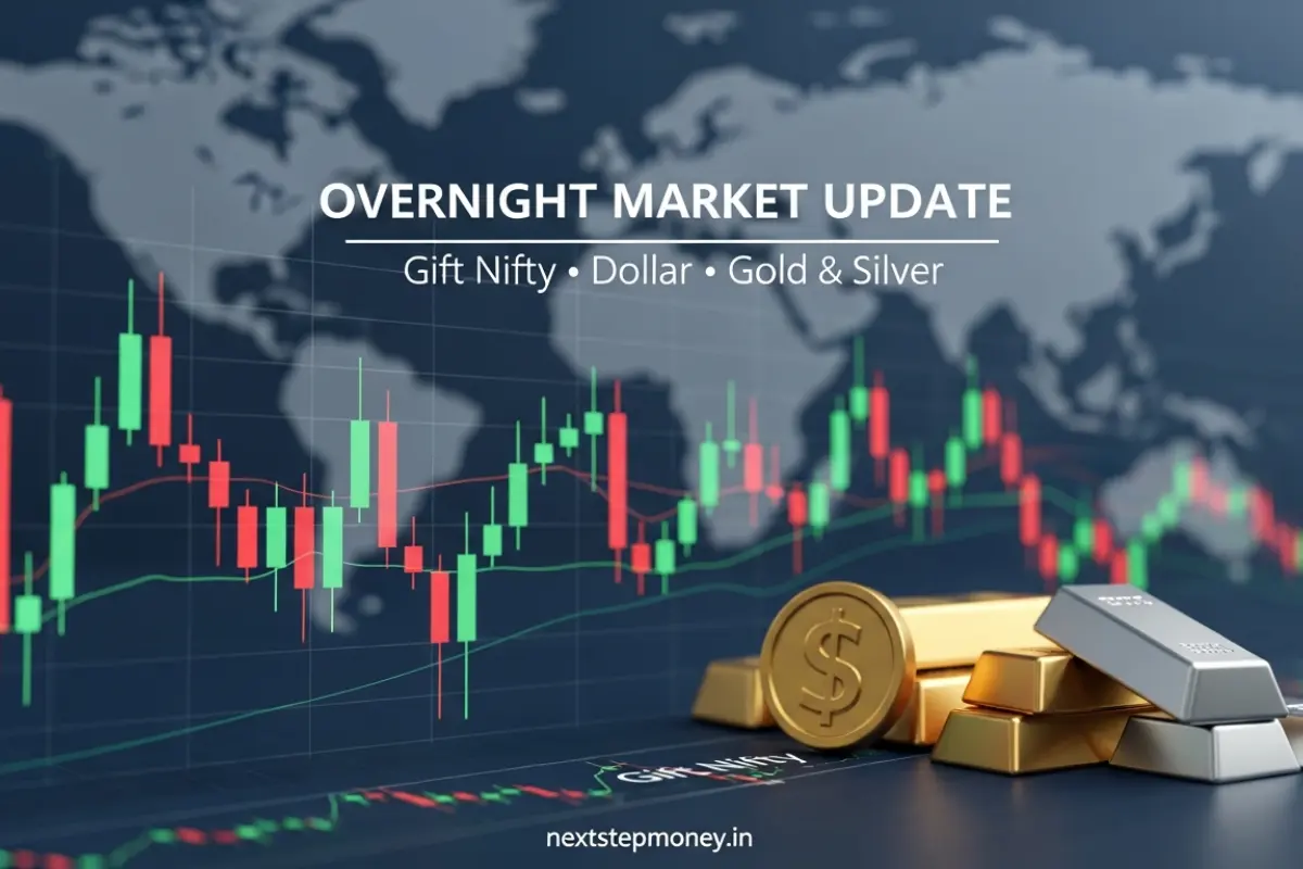 Overnight Market Update में Gift Nifty, US Dollar, Gold और Silver Prices का असर