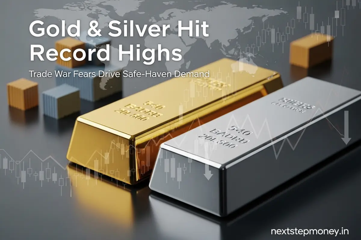 Trade war fears push gold and silver to record highs as safe-haven investments