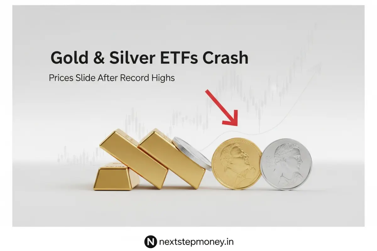 Gold Silver ETFs crash after record highs as precious metal prices decline